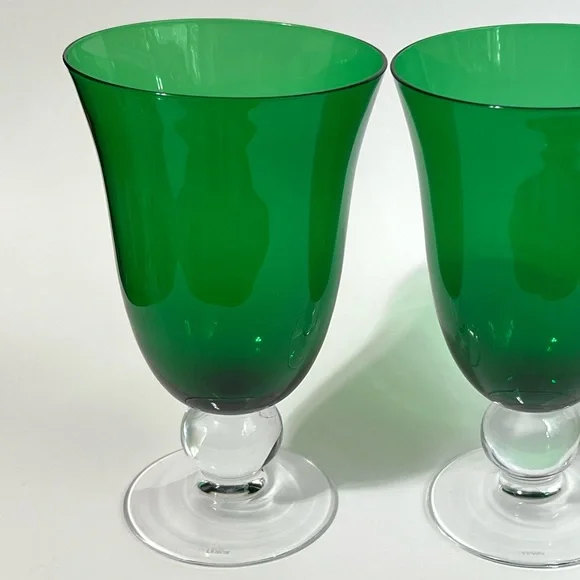 2 Lenox Holiday Gems Emerald Green All Purpose Wine Glass 8879547 Goblet Gift - Picture 4 of 13